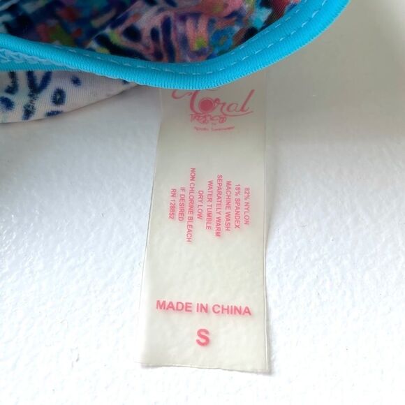 Coral Tropics 2 Piece Matching Swim Bikini Set S - Picture 5 of 6